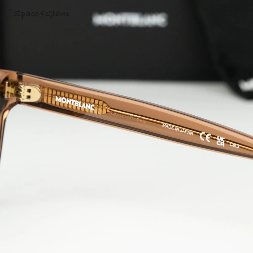 Montblanc Men Sunglasses Brown Blue Square MB0263S 005 NEW AUTHENTIC